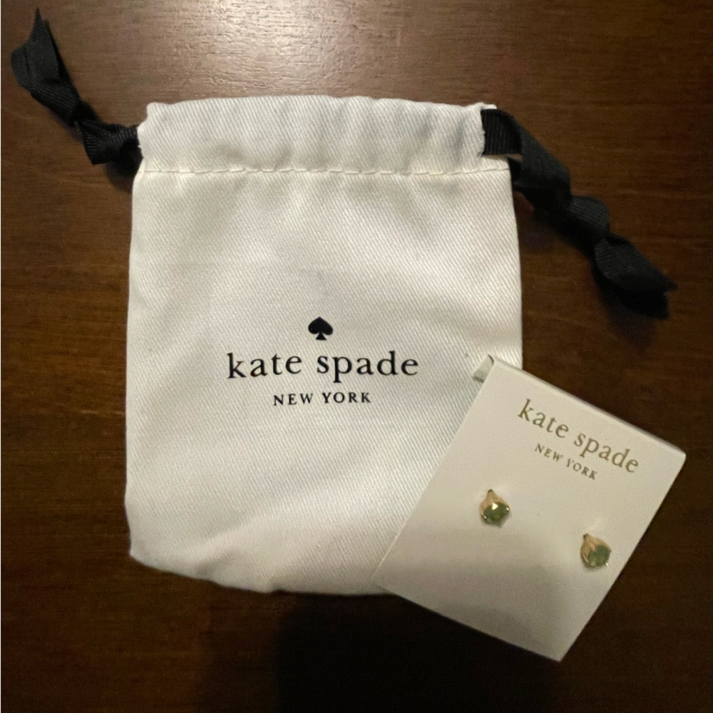 NWT Kate Spade mint gold stud Earrings